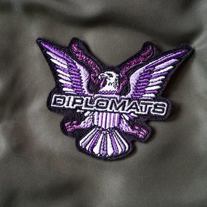 Diplomats Logo Embroidered Patch, Camron in Purple